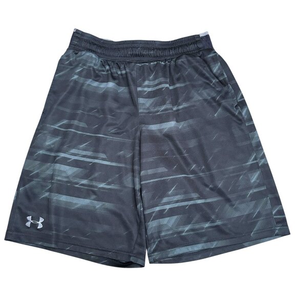 Under Armour Other - UNDER ARMOUR Loose Fit Shorts Black with Gray Elastic Waist Draw String Size M